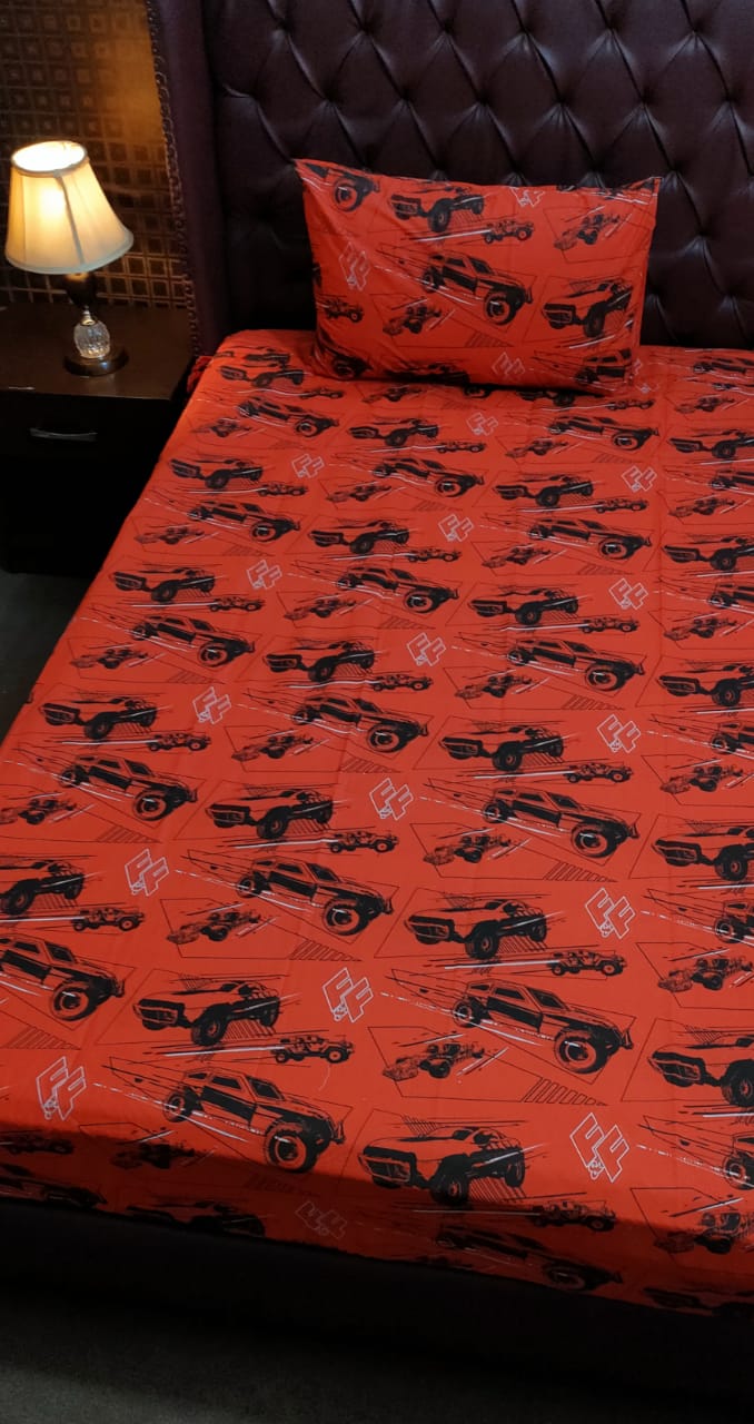 car-kids-bed-sheet