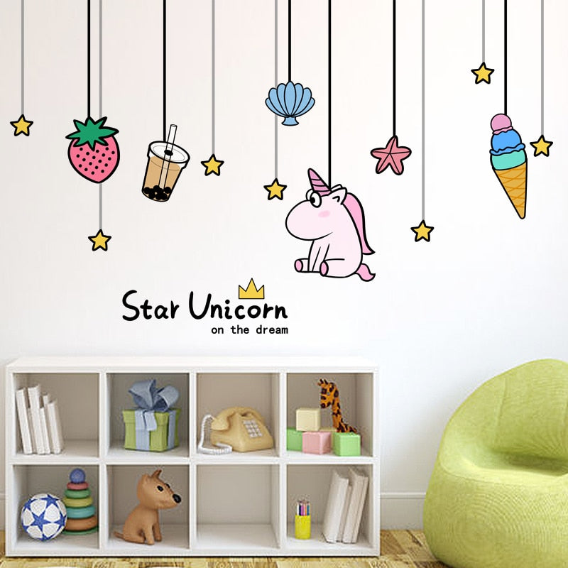 cartoon-wall-sticker-dream-unicorn